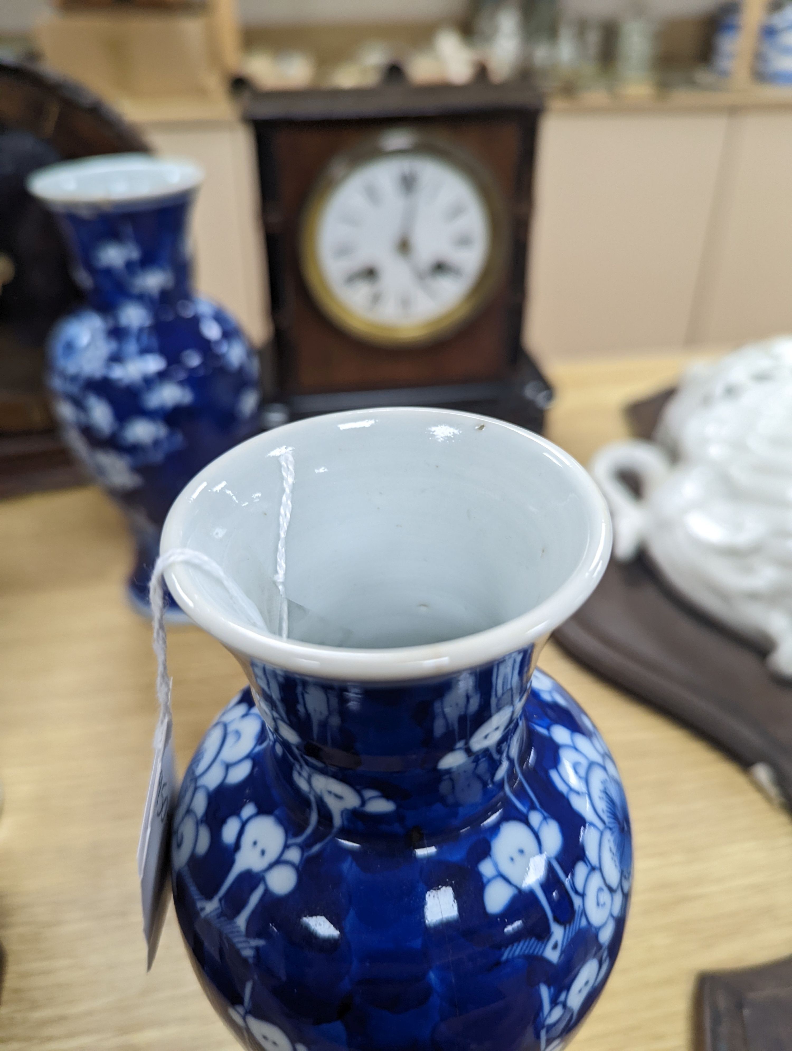 Three Chinese blue and white vases, late 19th/early 20th century, the tallest 19.5 cm